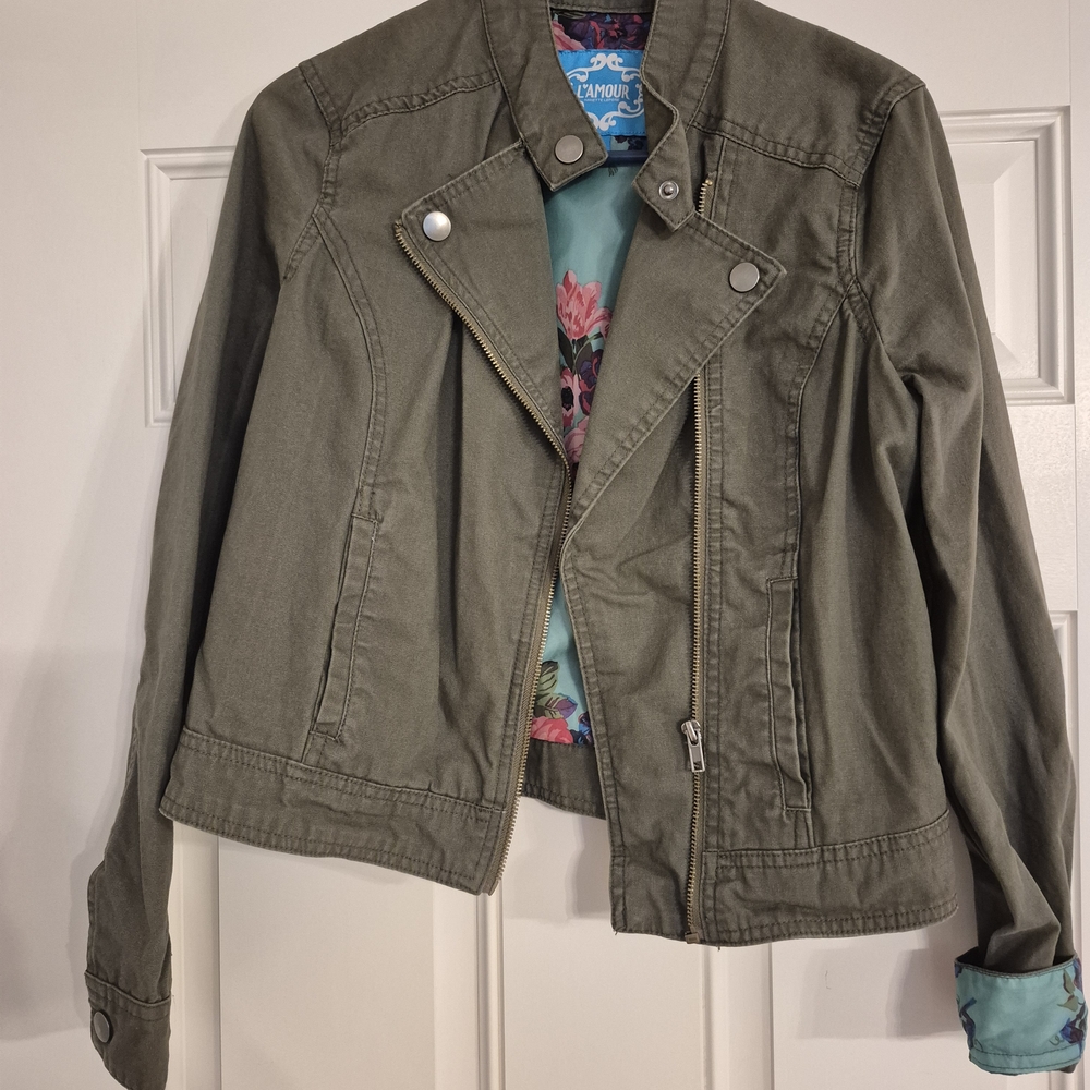 L'Amour Olive Bomber Jacket